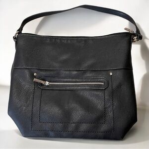 Roots Faux Leather Handbag Purse Black